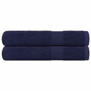 Asciugamani 2 pz Blu Marino 100x200 cm 360 g/mÂ² 100% Cotone