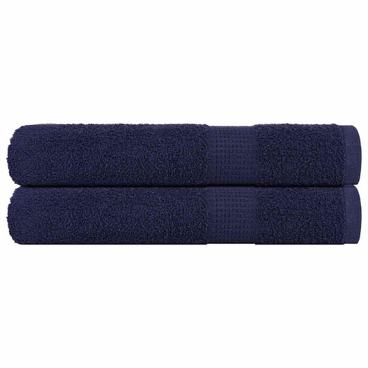 Asciugamani 2 pz Blu Marino 100x200 cm 360 g/mÂ² 100% Cotone