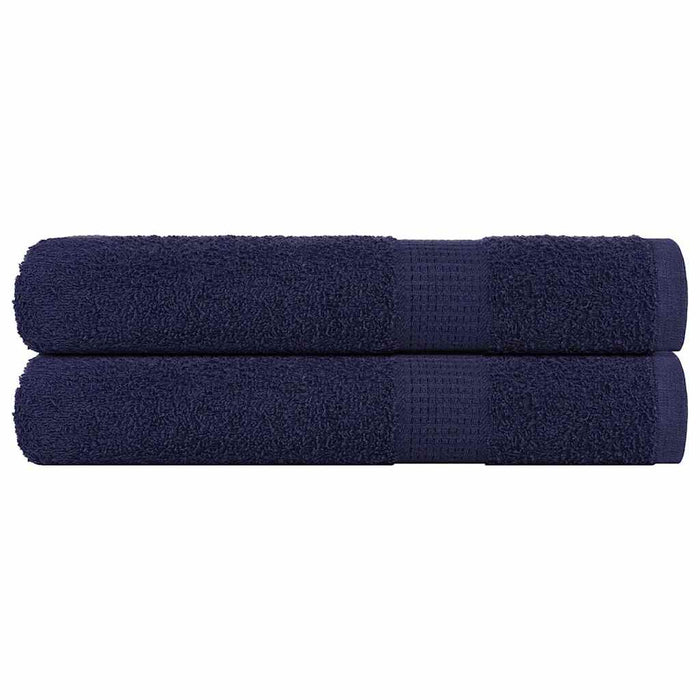 Asciugamani 2 pz Blu Marino 100x200 cm 360 g/mÂ² 100% Cotone