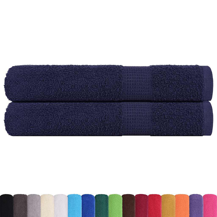 Asciugamani 2 pz Blu Marino 100x200 cm 360 g/m² 100% Cotone 136794