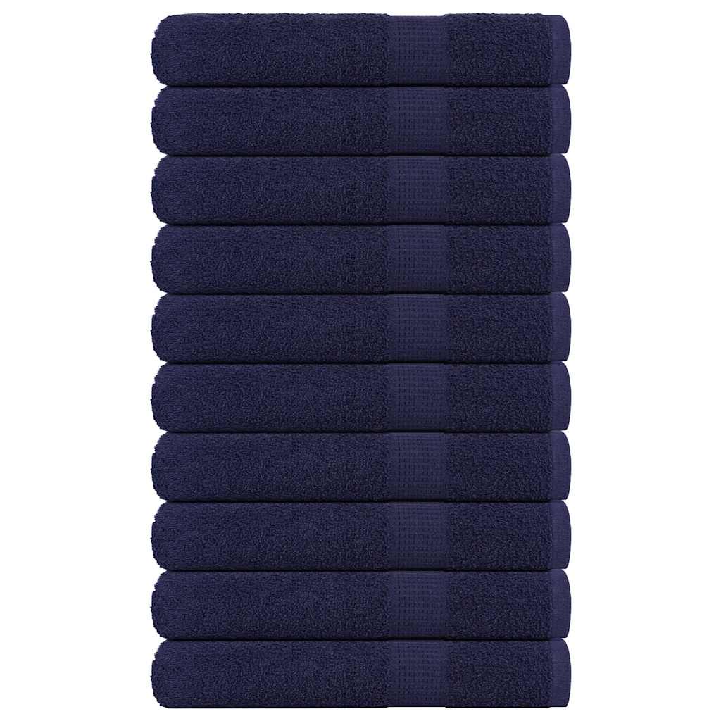 Asciugamani 10 pz Blu Marino 100x200 cm 360 g/mÂ² 100% Cotone