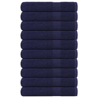 Asciugamani 10 pz Blu Marino 100x200 cm 360 g/mÂ² 100% Cotone