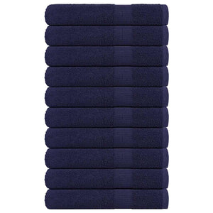 Asciugamani 10 pz Blu Marino 100x200 cm 360 g/mÂ² 100% Cotone