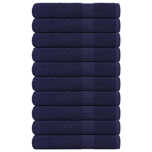 Asciugamani 10 pz Blu Marino 100x200 cm 360 g/mÂ² 100% Cotone
