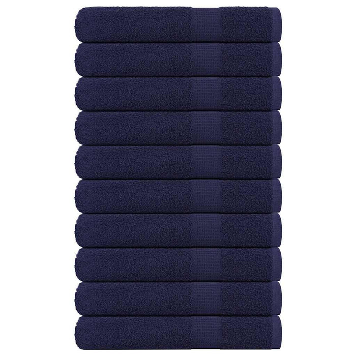 Asciugamani 10 pz Blu Marino 100x200 cm 360 g/mÂ² 100% Cotone
