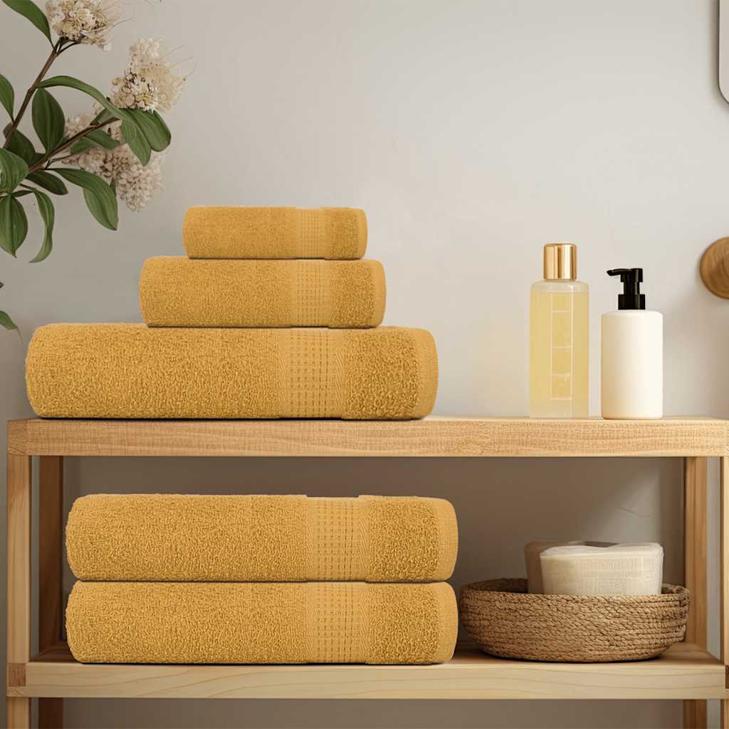 vidaXL Asciugamani da bagno 10 pz FROGN Oro 30x30 cm 100% Cotone