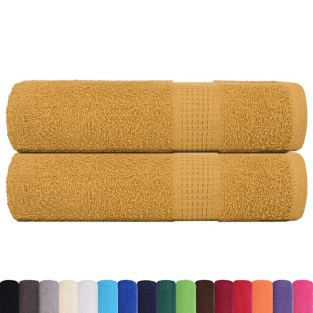 vidaXL Asciugamani 2 pz Oro 50x100 cm 360 g/m² 100% Cotone