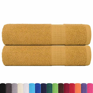 vidaXL Asciugamani Doccia 2 pz Oro 70x140 cm 360 g/m² 100% Cotone