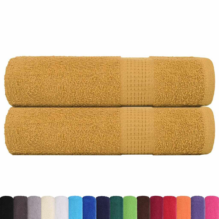 vidaXL Asciugamani Doccia 2 pz Oro 70x140 cm 360 g/m² 100% Cotone