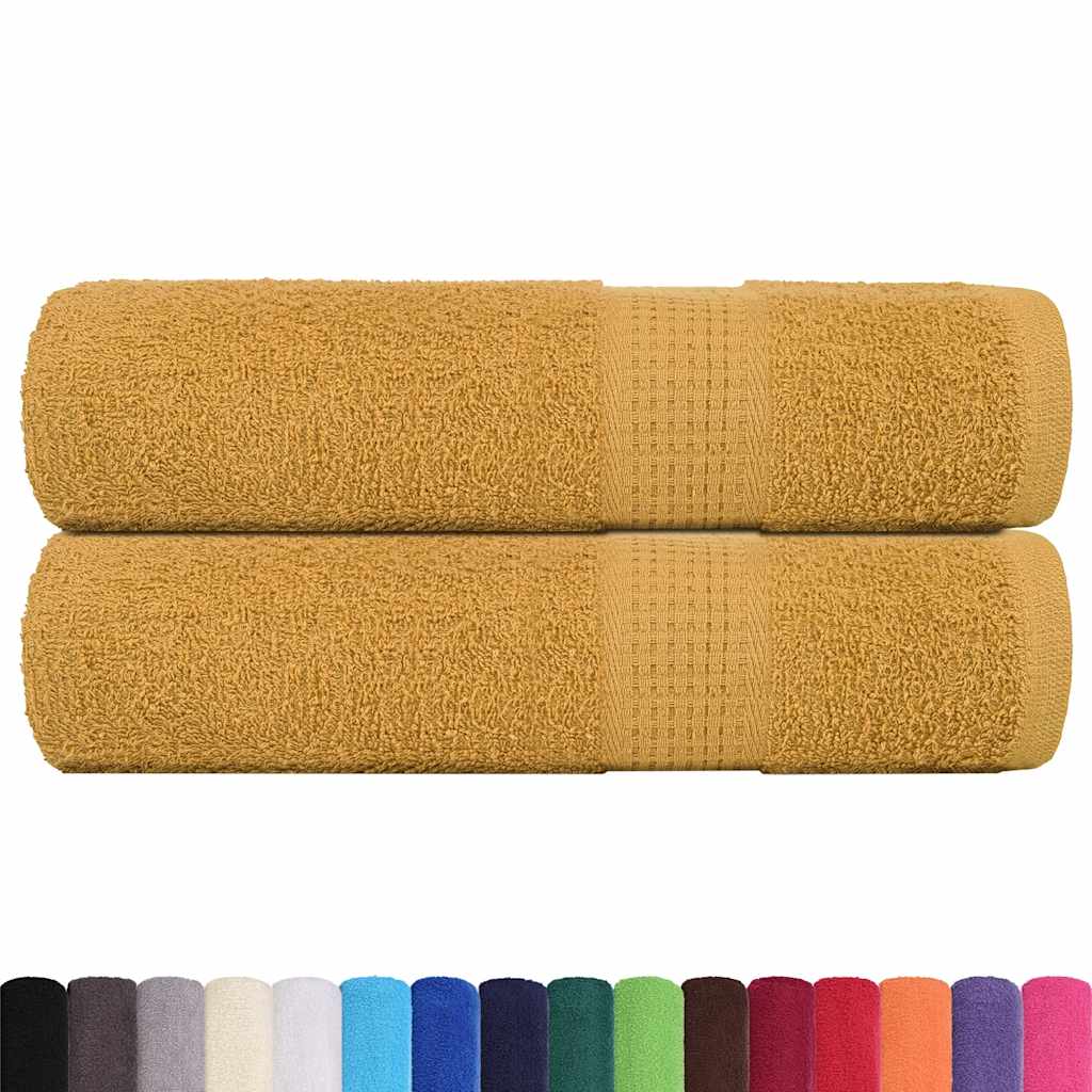 Asciugamani Doccia 2 pz Oro 70x140 cm 360 g/m² 100% Cotone 136809