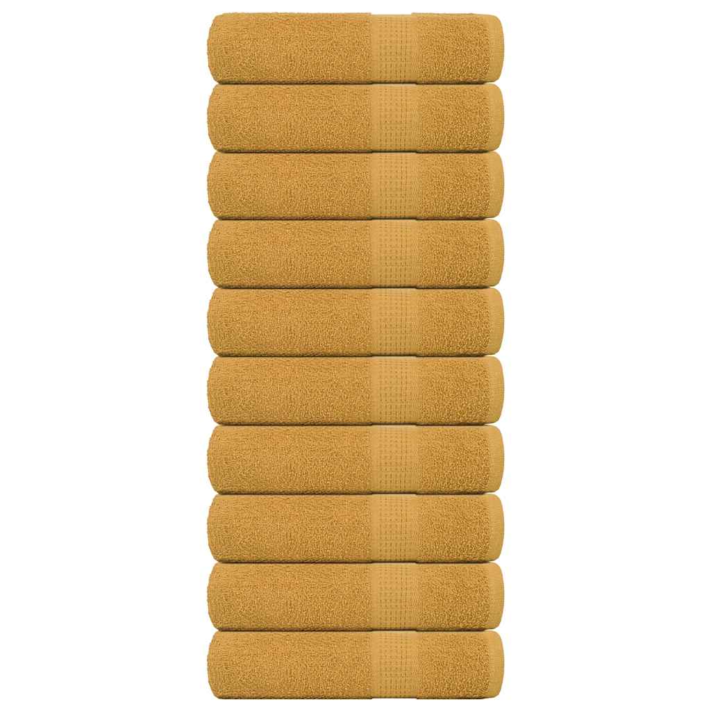 Asciugamani Doccia 10 pz Oro 70x140 cm 360 g/mÂ² 100% Cotone