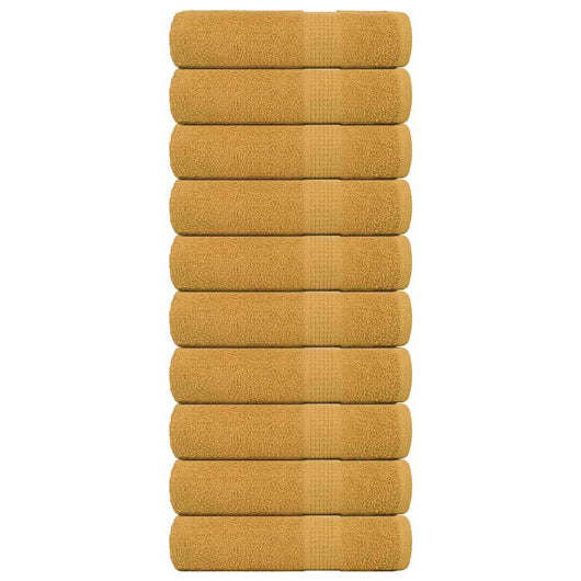 Asciugamani Doccia 10 pz Oro 70x140 cm 360 g/mÂ² 100% Cotone