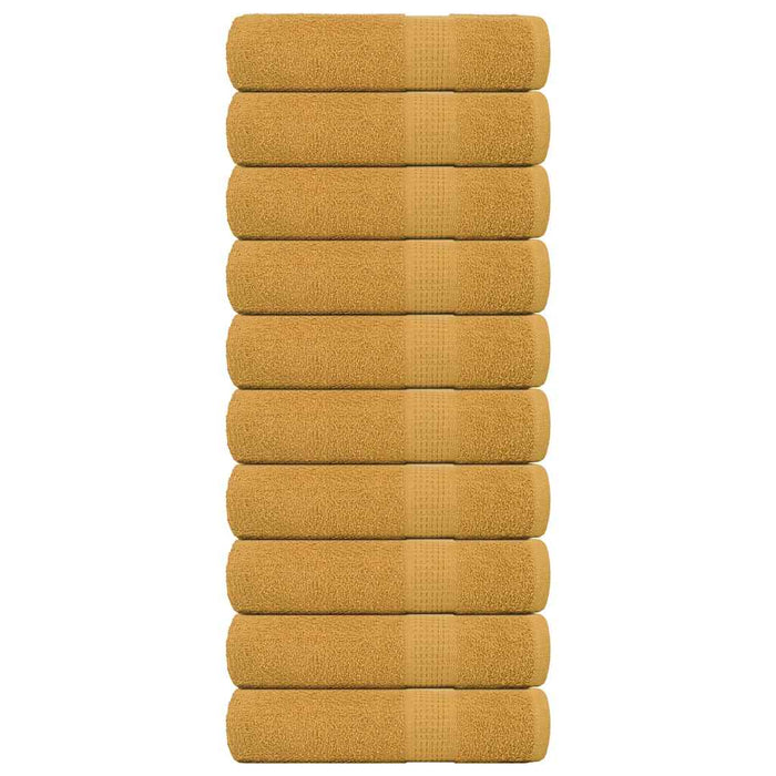Asciugamani Doccia 10 pz Oro 70x140 cm 360 g/mÂ² 100% Cotone
