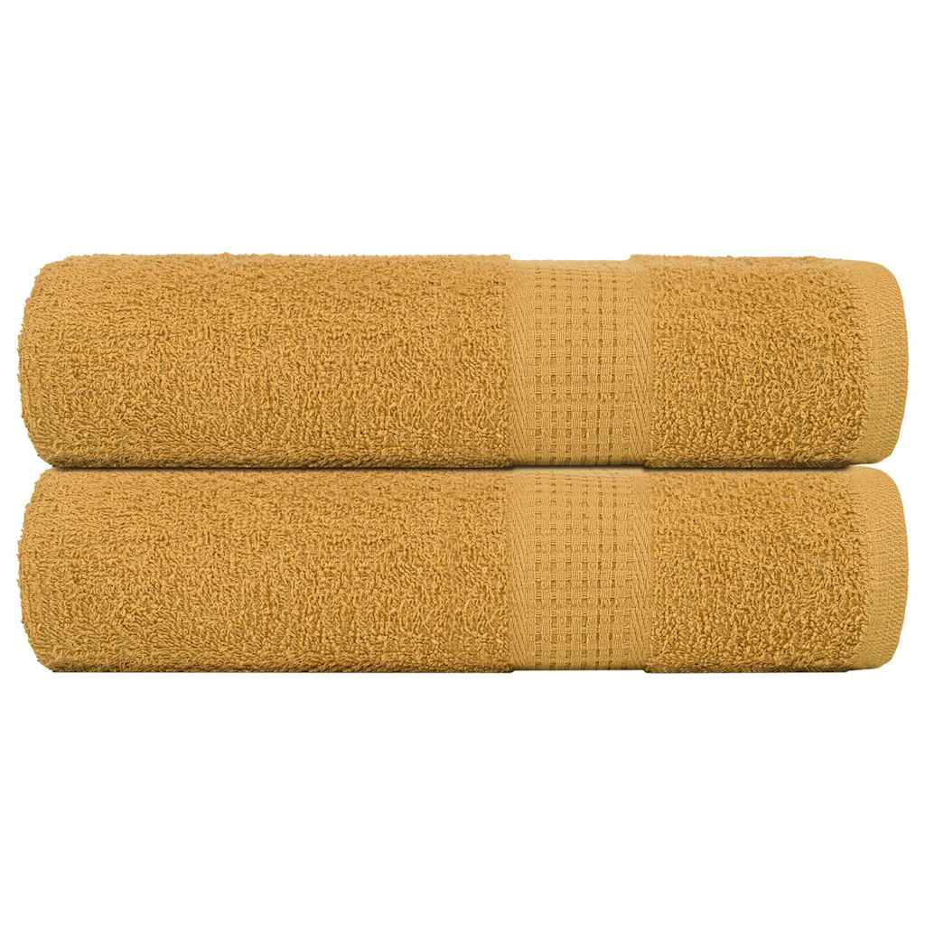 Asciugamani da Bagno 2 pz Oro 100x150 cm 360 g/m² 100% Cotone 136812