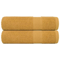 Asciugamani da Bagno 2 pz Oro 100x150 cm 360 g/m² 100% Cotone 136812