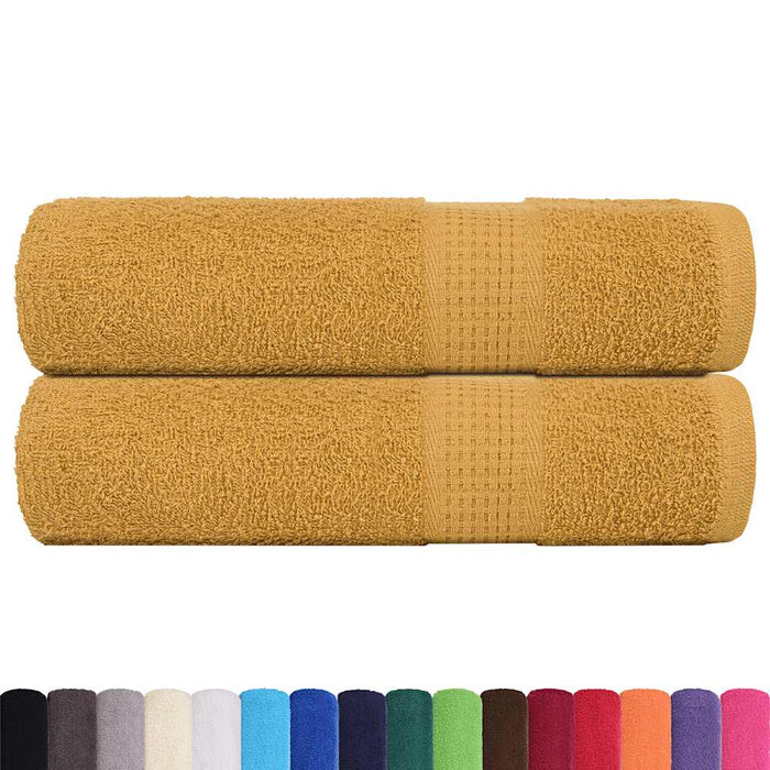 Asciugamani da Bagno 2 pz Oro 100x150 cm 360 g/m² 100% Cotone 136812