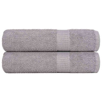 Asciugamani 2 pz Grigio 50x100 cm 360 g/mÂ² 100% Cotone