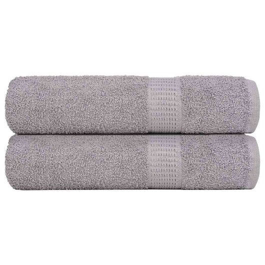 Asciugamani 2 pz Grigio 50x100 cm 360 g/mÂ² 100% Cotone