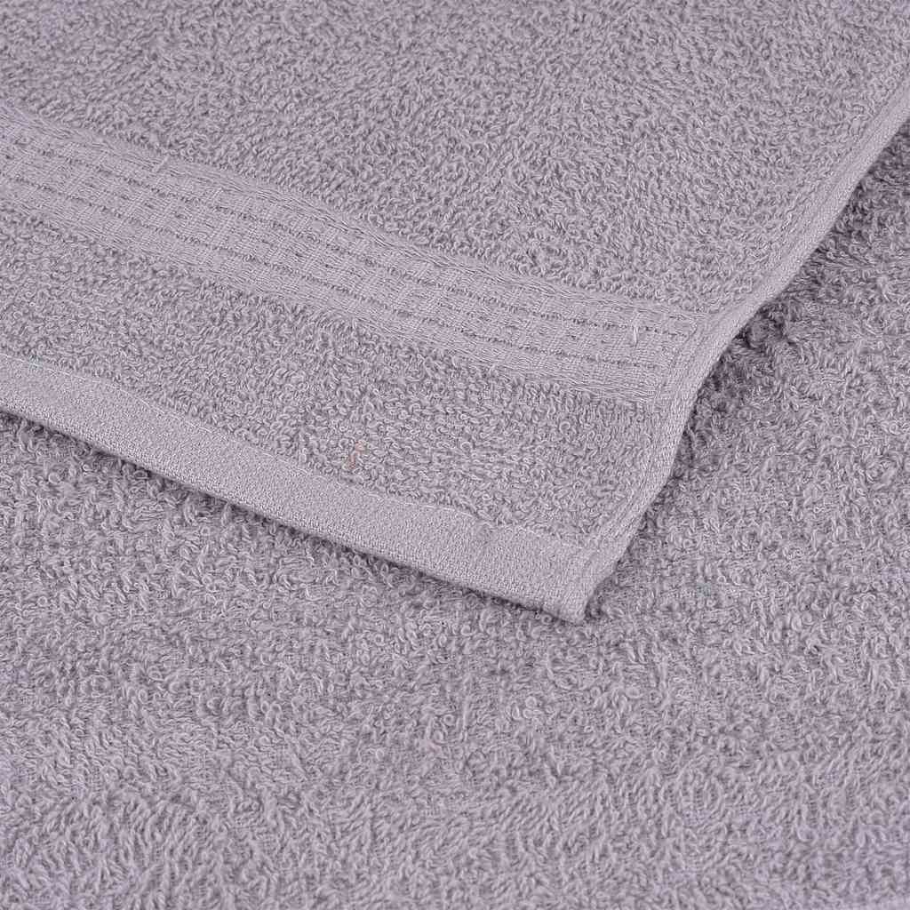 Asciugamani 2 pz Grigio 50x100 cm 360 g/m² 100% Cotone 136830