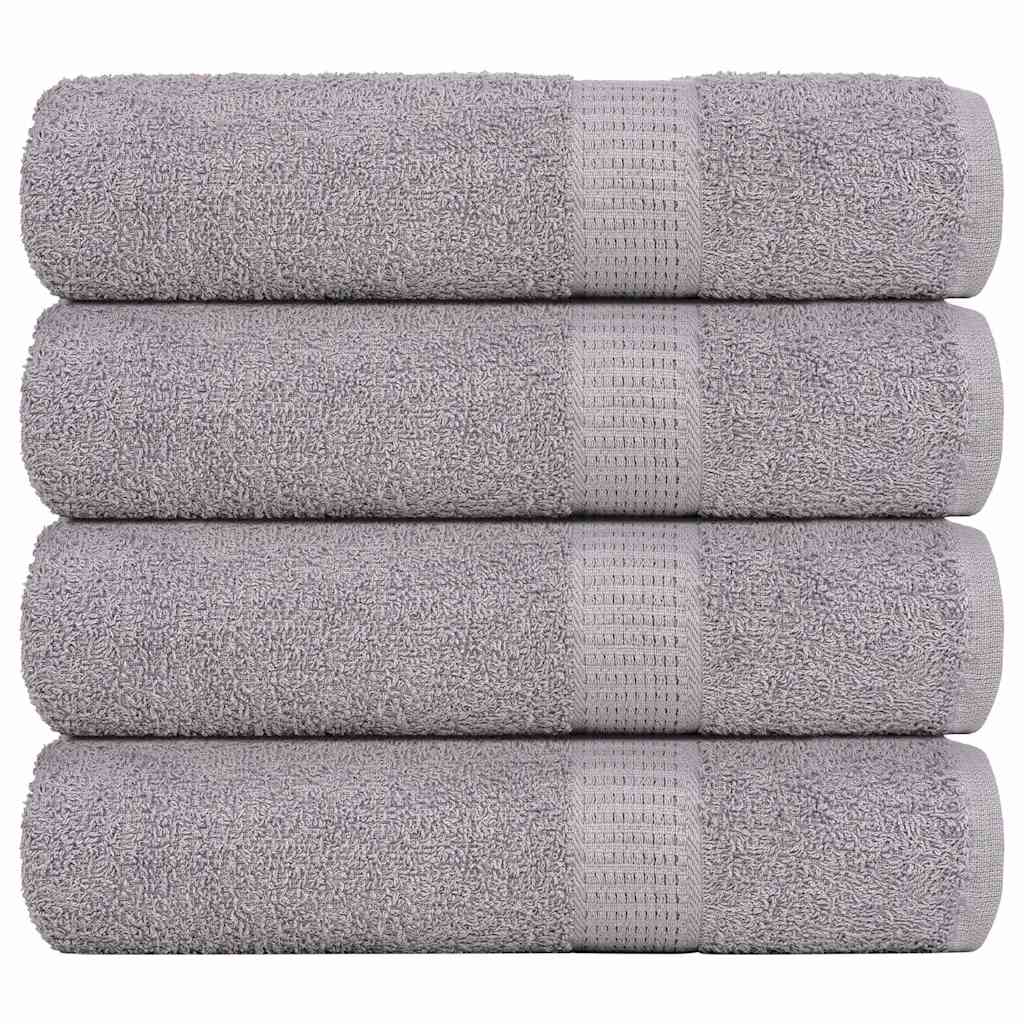 Asciugamani 4 pz Grigio 50x100 cm 360 g/m² 100% Cotone 136831