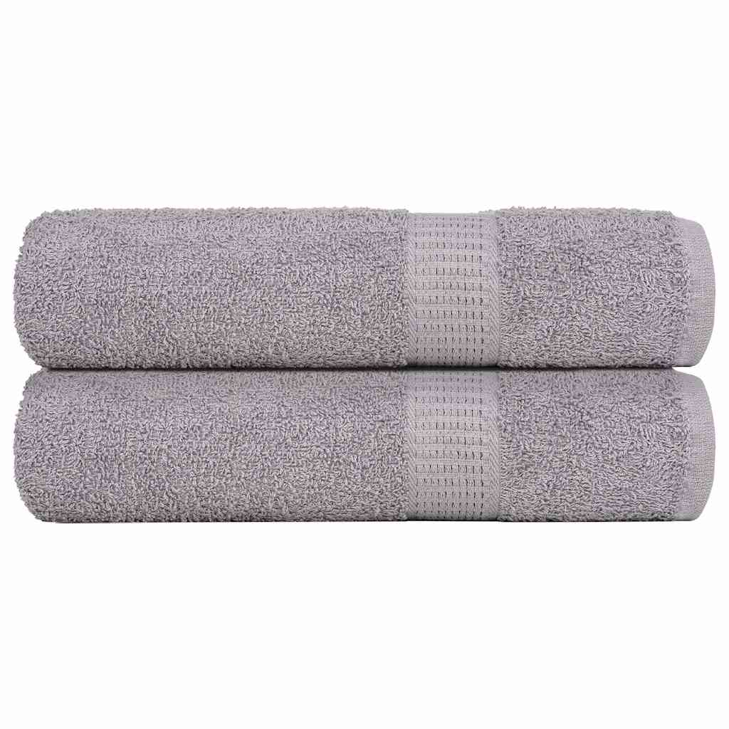 Asciugamani Doccia 2 pz Grigio 70x140 cm 360 g/m² 100% Cotone 136833