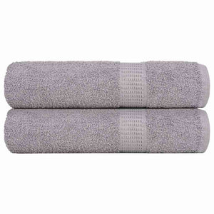 Asciugamani Doccia 2 pz Grigio 70x140 cm 360 g/m² 100% Cotone 136833