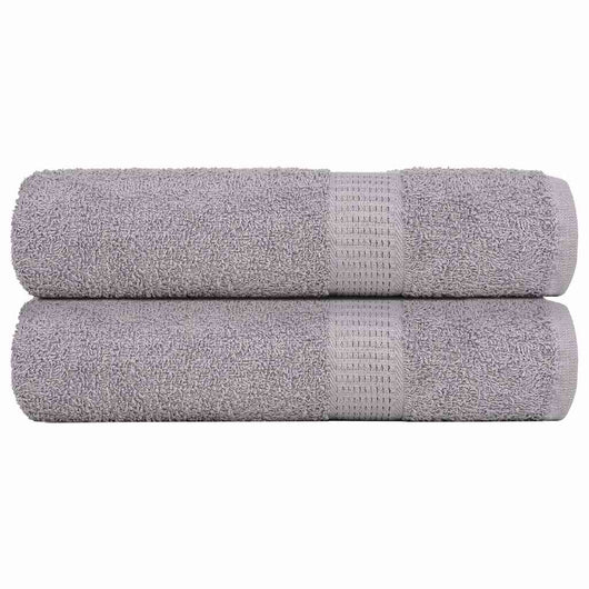 Asciugamani Doccia 2 pz Grigio 70x140 cm 360 g/mÂ² 100% Cotone