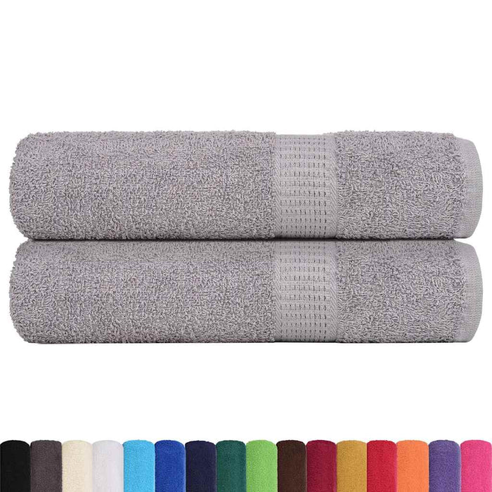 Asciugamani Doccia 2 pz Grigio 70x140 cm 360 g/m² 100% Cotone 136833