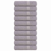 Asciugamani da Bagno 10pz Grigio 100x150cm 360 g/m² 100% Cotone 136838