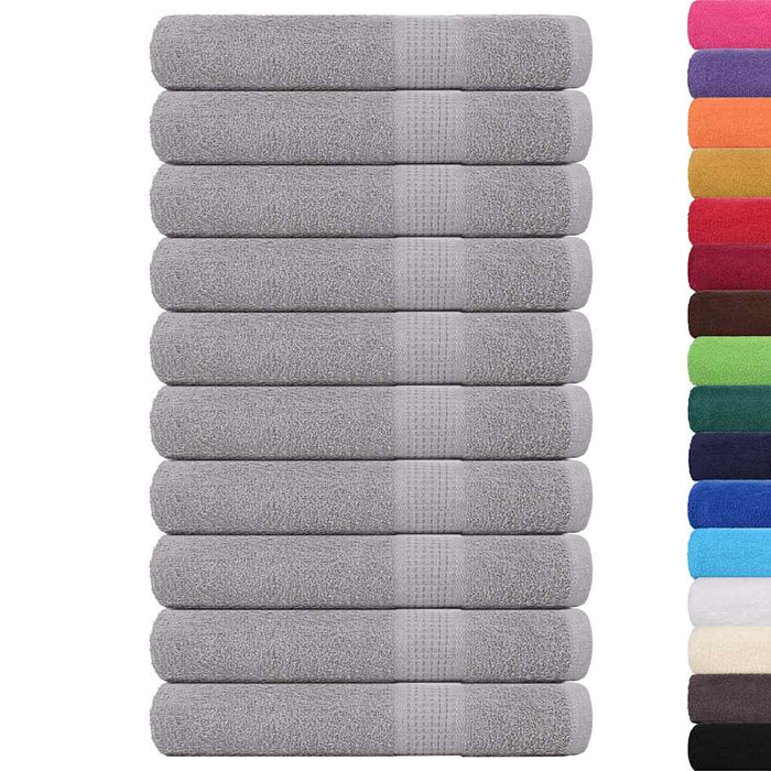 vidaXL Asciugamani 10 pz Grigio 100x200 cm 360 g/m² 100% Cotone