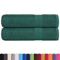 vidaXL Asciugamani Doccia 2 pz Verde 70x140 cm 360 g/m² 100% Cotone
