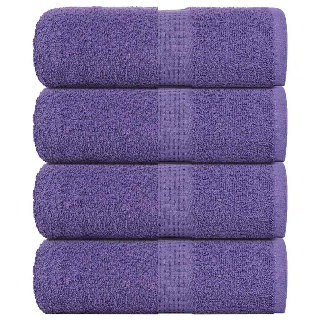Asciugamani per Sapone 4 pz Viola 30x30cm 360g/m² 100% Cotone 136873