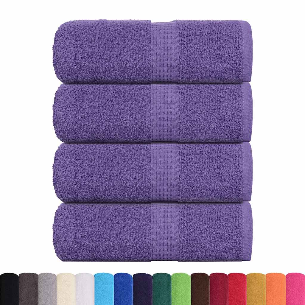 Asciugamani per Sapone 4 pz Viola 30x30cm 360g/m² 100% Cotone 136873