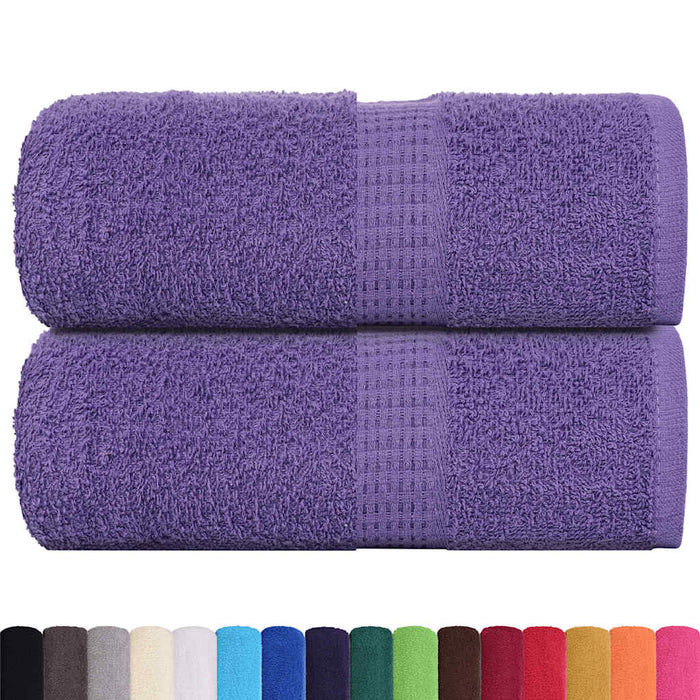 vidaXL Asciugamani Ospiti 2 pz Viola 30x50 cm 360 g/m² 100% Cotone