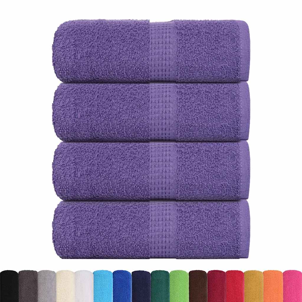vidaXL Asciugamani Ospiti 4 pz Viola 30x50 cm 360 g/m² 100% Cotone