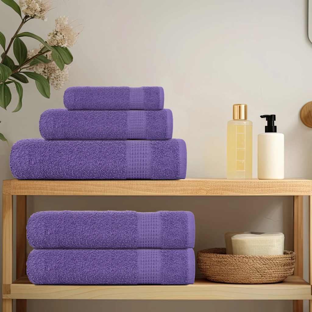 Asciugamani da Bagno 4 pz Viola 100x150cm 360g/m² 100% Cotone 136885
