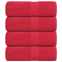 Asciugamani per Sapone 4 pz Rossi 30x30 cm 360 g/m² 100% Cotone