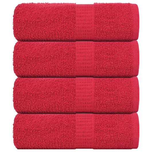 Asciugamani per Sapone 4 pz Rossi 30x30 cm 360 g/m² 100% Cotone