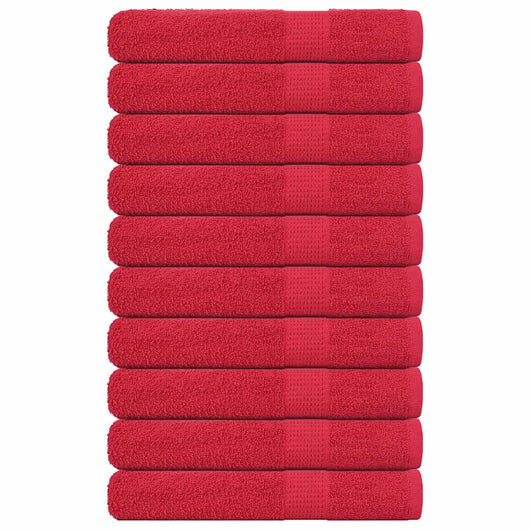 Asciugamani per Sauna 10 pz Rossi 80x200cm 360 g/m² 100% Cotone