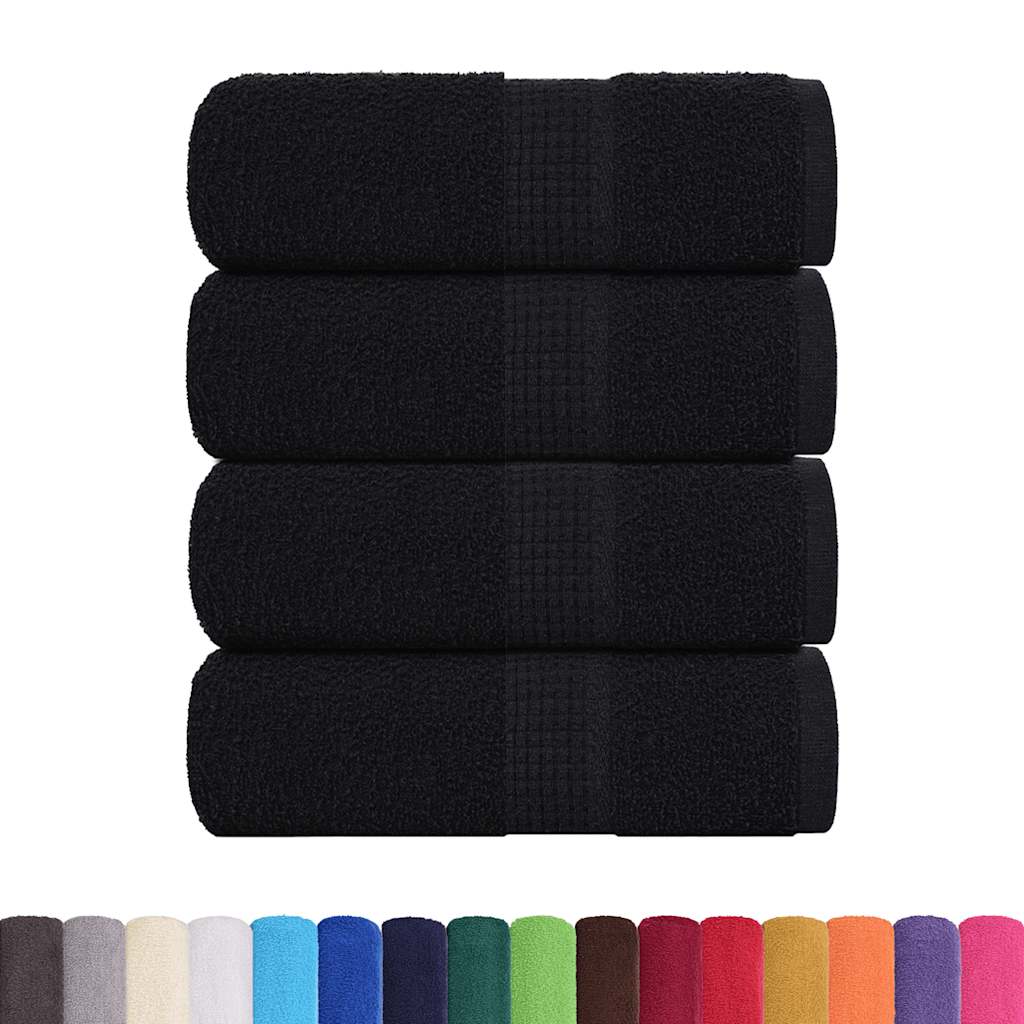 vidaXL Asciugamani da bagno 4 pz FROGN Nero 30x30 cm 100% Cotone