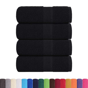 vidaXL Asciugamani da bagno 4 pz FROGN Nero 30x30 cm 100% Cotone