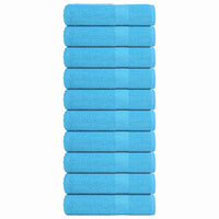 Asciugamani Bagno 10 pz Turchesi 100x150cm 360 g/m² 100% Cotone