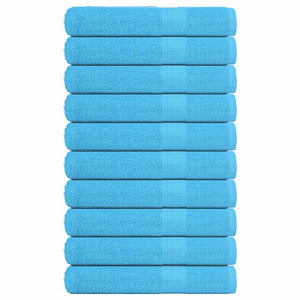 Asciugamani 10 pz Turchesi 100x200 cm 360 g/m² 100% Cotone 136988