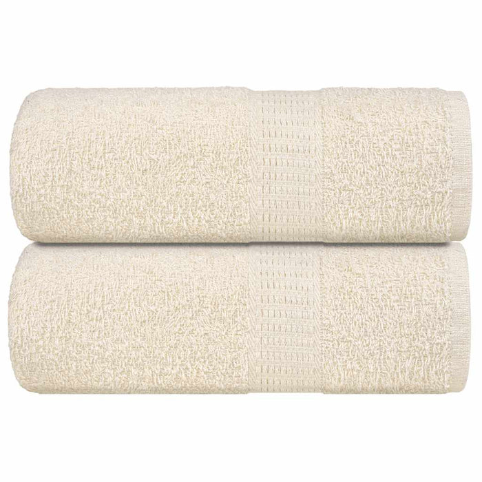 Asciugamani Ospiti 2 pz Crema 30x50 cm 360 g/m² 100% Cotone 136995