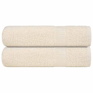 Asciugamani Doccia 2 pz Crema 70x140 cm 360 g/m² 100% Cotone