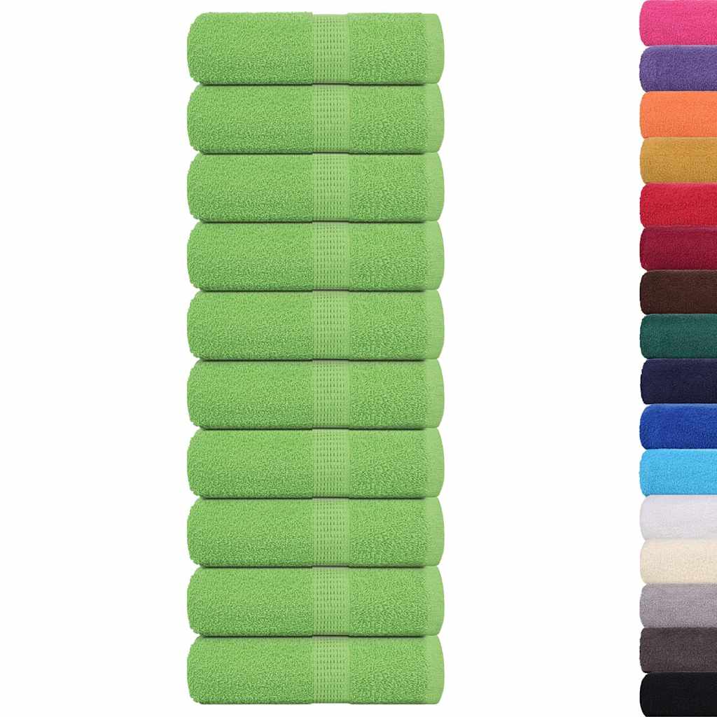 vidaXL Asciugamani da bagno 10 pz FROGN Verde mela 30x30 cm 100% cotone