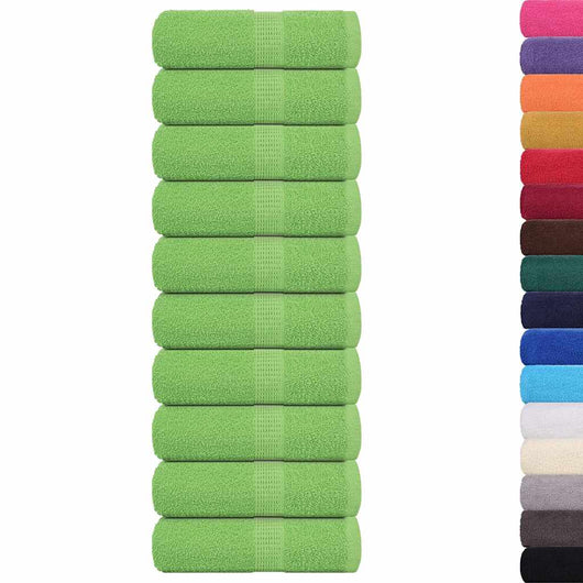 vidaXL Asciugamani da bagno 10 pz FROGN Verde mela 30x30 cm 100% cotone