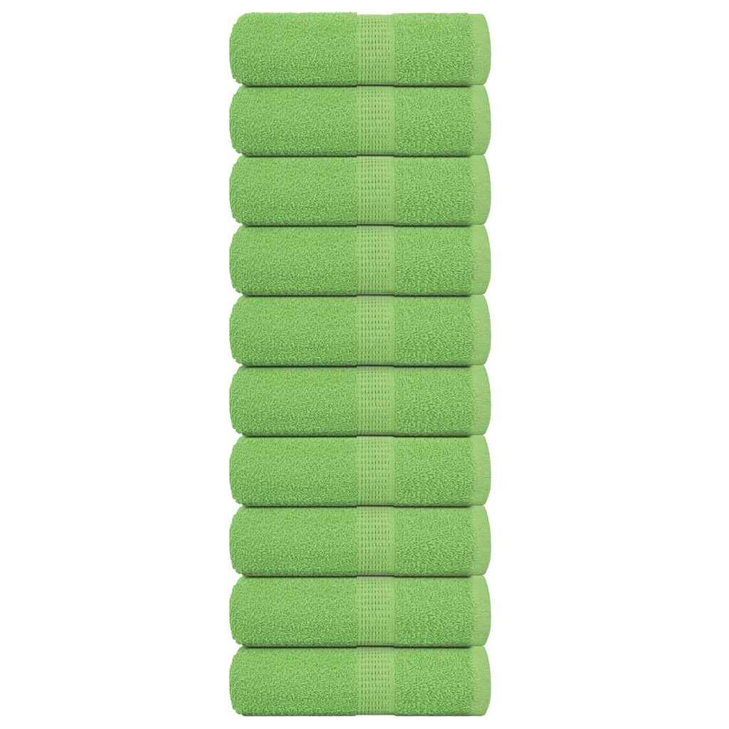 Asciugamani Ospiti 10 pz Verde Mela 30x50 cm 360 g/mÂ² Cotone