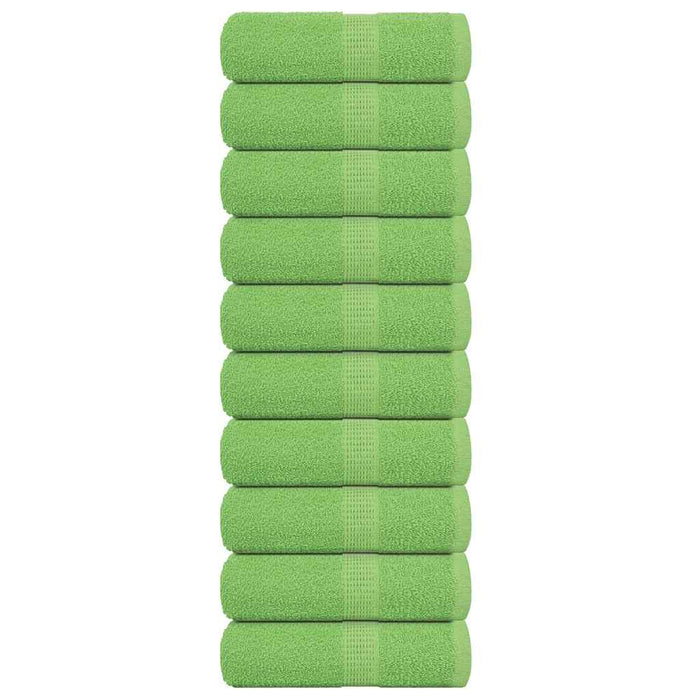 Asciugamani Ospiti 10 pz Verde Mela 30x50 cm 360 g/mÂ² Cotone