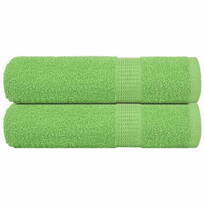 Asciugamani da Bagno 2 pz Verde Mela 100x150 cm 360 g/mÂ² Cotone